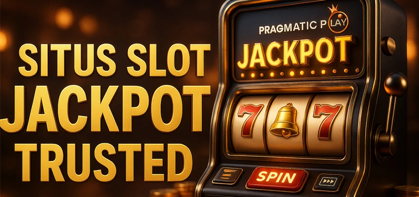 Mesin slot digital dengan efek jackpot progresif dan nuansa premium, menggambarkan situs slot jackpot terpercaya tahun 2025.